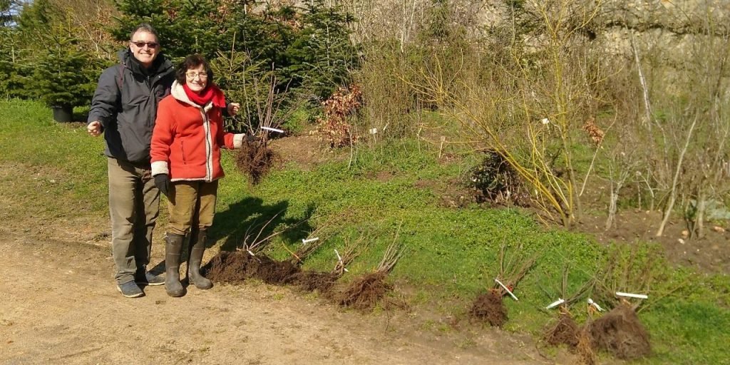 Alexis with Christina, the owner of the local tree nursery